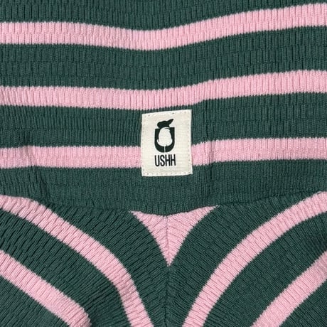 <FRENCH BULLDOG> Thermal Knit Rompers: border <フレンチブルドッグ:ｻｰﾏﾙﾆｯﾄﾛﾝﾊﾟｰｽ: ﾎﾞｰﾀﾞｰ>
