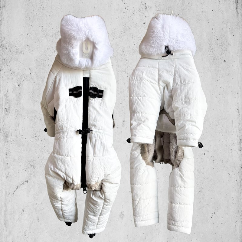 2025NEW ECO FUR SNOW SUIT:PURE WHITE <ｴｺﾌｧｰｽﾉｰｽ