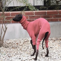 thermal knit rompers:Coral Pink <サーマルニットロンパース:コーラルピンク>