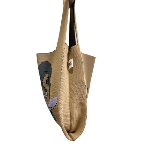 USHH original jaqurt knit bag//ｱｼｭｰｵﾘｼﾞﾅﾙｼﾞｬｶﾞｰﾄﾞﾆｯﾄﾊﾞｯｸ:ｲﾀｸﾞﾚ