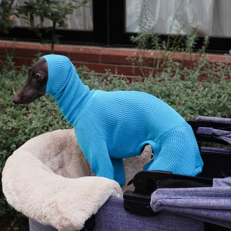 thermal knit rompers:Turquoise <サーマルニットロンパース:ターコイズ>