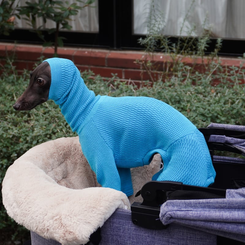 thermal knit rompers:Turquoise <サーマルニットロンパース:ター