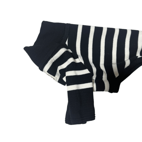 <MINIATURE SCHNAUZER> Thermal Knit Rompers: black border  <ﾐﾆﾁｭｱｼｭﾅｳｻﾞｰ:ｻｰﾏﾙﾆｯﾄﾛﾝﾊﾟｰｽ: ﾌﾞﾗｯｸﾎﾞｰﾀﾞｰ>