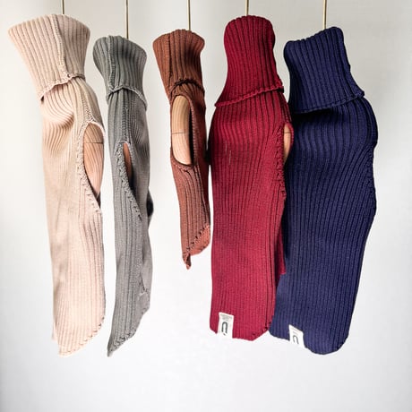Rib stretch knit tops:WINE// リブストレッチニットトップス: ワイン