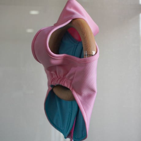 Neoprane zip-up half1/2 tops pink //ネオプレンジップアップハーフトップ ピンク