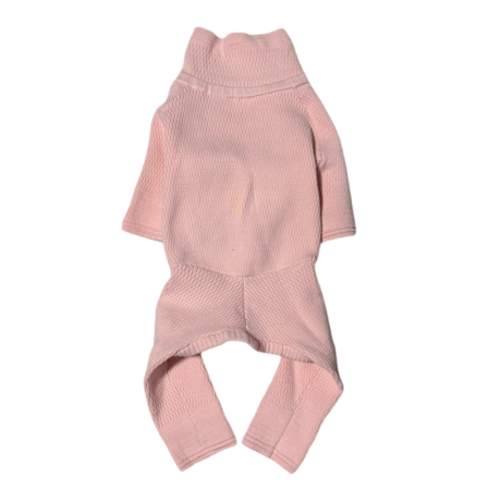 <MINIATURE SCHNAUZER> Thermal Knit Rompers: tutu pink  <ﾐﾆﾁｭｱｼｭﾅｳｻﾞｰ:ｻｰﾏﾙﾆｯﾄﾛﾝﾊﾟｰｽ: ﾁｭﾁｭﾋﾟﾝｸ>