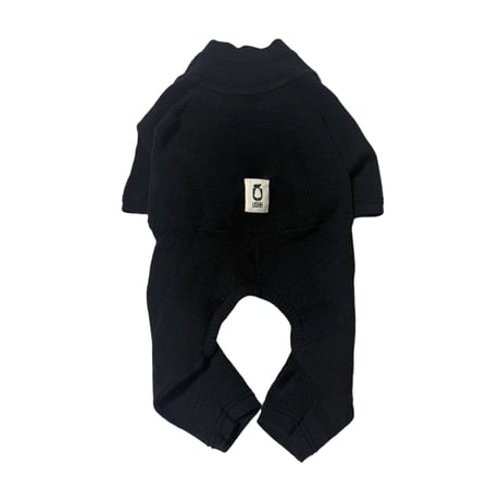<FRENCH BULLDOG> Thermal Knit Rompers: carbon <フレンチブルドッグ:ｻｰﾏﾙﾆｯﾄﾛﾝﾊﾟｰｽ: ｶｰﾎﾞﾝ>