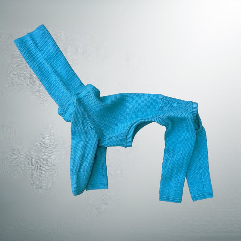 thermal knit rompers:Turquoise <サーマルニットロンパース:ター