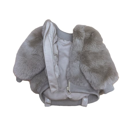 Eco-Fur zipup blouson-BEIGE //ｴｺﾌｧｰｼﾞｯﾌﾟｱｯﾌﾟﾌﾞﾙｿﾞﾝ- ﾍﾞｰｼﾞｭ