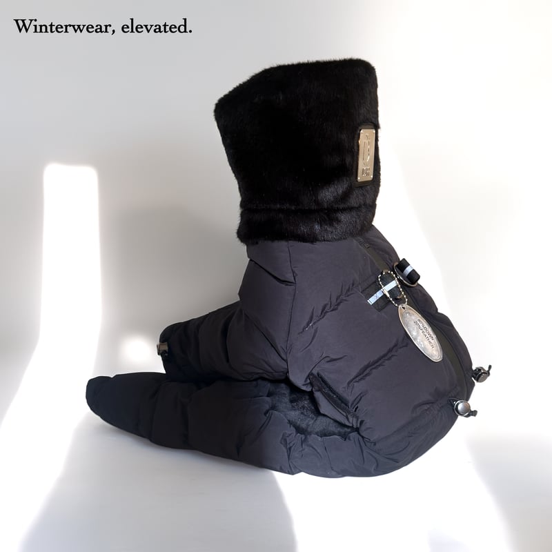 PREMIUM DOWN ECO FUR SNOW SUIT:ALL BLACK <ﾌﾟﾚﾐｱ