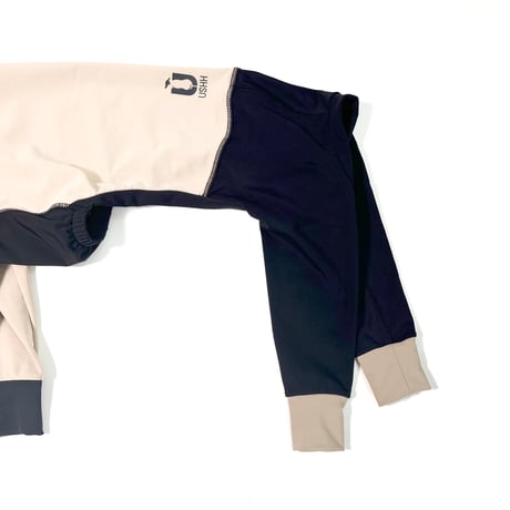 Rush guard full rompers:black*beige// ラッシュガードフルロンパース:ﾌﾞﾗｯｸ*ﾍﾞｰｼﾞｭ