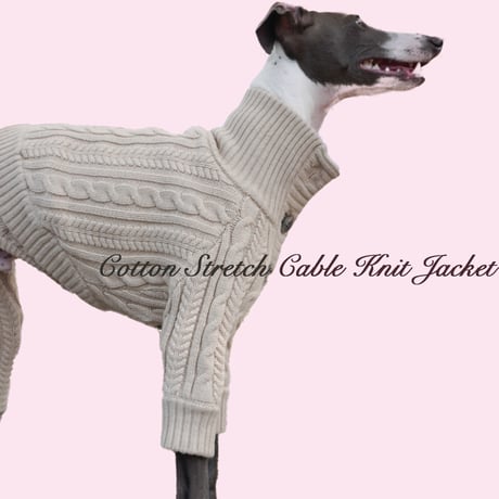 Cotton strech cable knit JK : ECRU <ｺｯﾄﾝｽﾄﾚｯﾁｹｰﾌﾞﾙﾆｯﾄｼﾞｬｹｯﾄ:ｴｸﾘｭ>