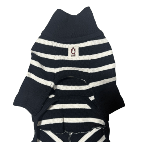 <MINIATURE SCHNAUZER> Thermal Knit Rompers: black border  <ﾐﾆﾁｭｱｼｭﾅｳｻﾞｰ:ｻｰﾏﾙﾆｯﾄﾛﾝﾊﾟｰｽ: ﾌﾞﾗｯｸﾎﾞｰﾀﾞｰ>