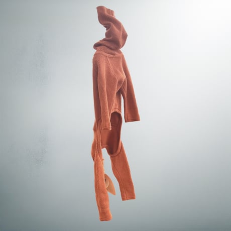 thermal knit rompers:terra-cotta <サーマルニットロンパース:テラコッタ>