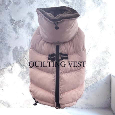 <FRENCH BULLDOG> QUILTING VEST: Shell Pink <フレンチブルドッグ:ｷﾙﾃｨﾝｸﾞﾍﾞｽﾄ: ｼｪﾙﾋﾟﾝｸ>