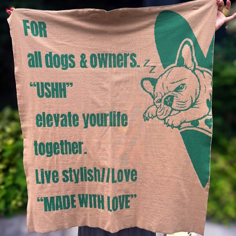 Signature jacquard blanket CAMEL//シグネチャージャガードブランケット　キャメル
