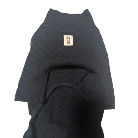 <MINIATURE SCHNAUZER> Thermal Knit Rompers: black  <ﾐﾆﾁｭｱｼｭﾅｳｻﾞｰ:ｻｰﾏﾙﾆｯﾄﾛﾝﾊﾟｰｽ: ﾌﾞﾗｯｸ>