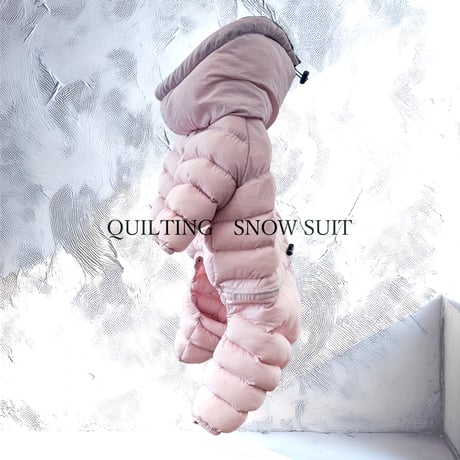 <FRENCH BULLDOG> QUILTING SNOW SUIT: SHELL PINK <フレンチブルドッグ:ｷﾙﾃｨﾝｸﾞｽﾉｰｽｰﾂ: ｼｪﾙﾋﾟﾝｸ>