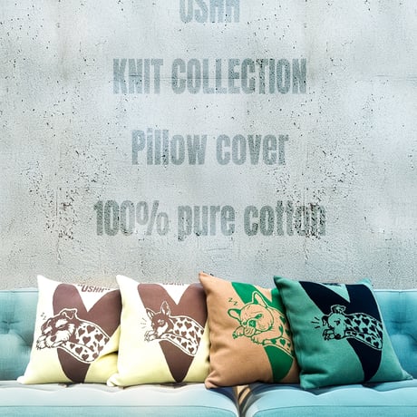 Signature jacquard cushion cover YELLOW.PIN//シグネチャージャガードクッションカバー　イエローピン