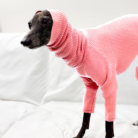 thermal knit rompers:Coral Pink <サーマルニットロンパース:コーラルピンク>