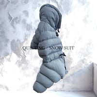 <FRENCH BULLDOG> QUILTING SNOW SUIT:DUSTY BLUE <フレンチブルドッグ:ｷﾙﾃｨﾝｸﾞｽﾉｰｽｰﾂ: ﾀﾞｽﾃｨﾌﾞﾙｰ>