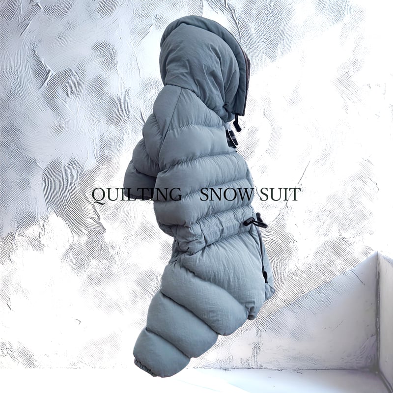 USHH スノースーツ　XLサイズ FRENCH BULLDOG> QUILTING SNOW SUIT:DUSTY BLUE