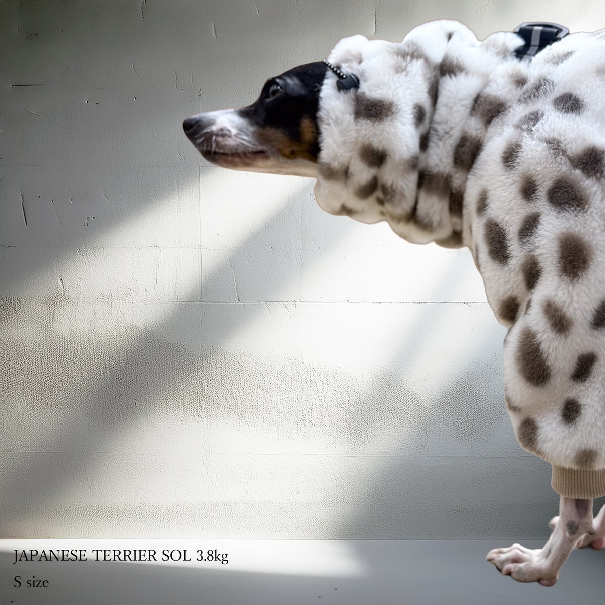 ECO-FUR LEOPARD ZIP-UP ROMPERS:OFF WHITE //ｴｺﾌｧ