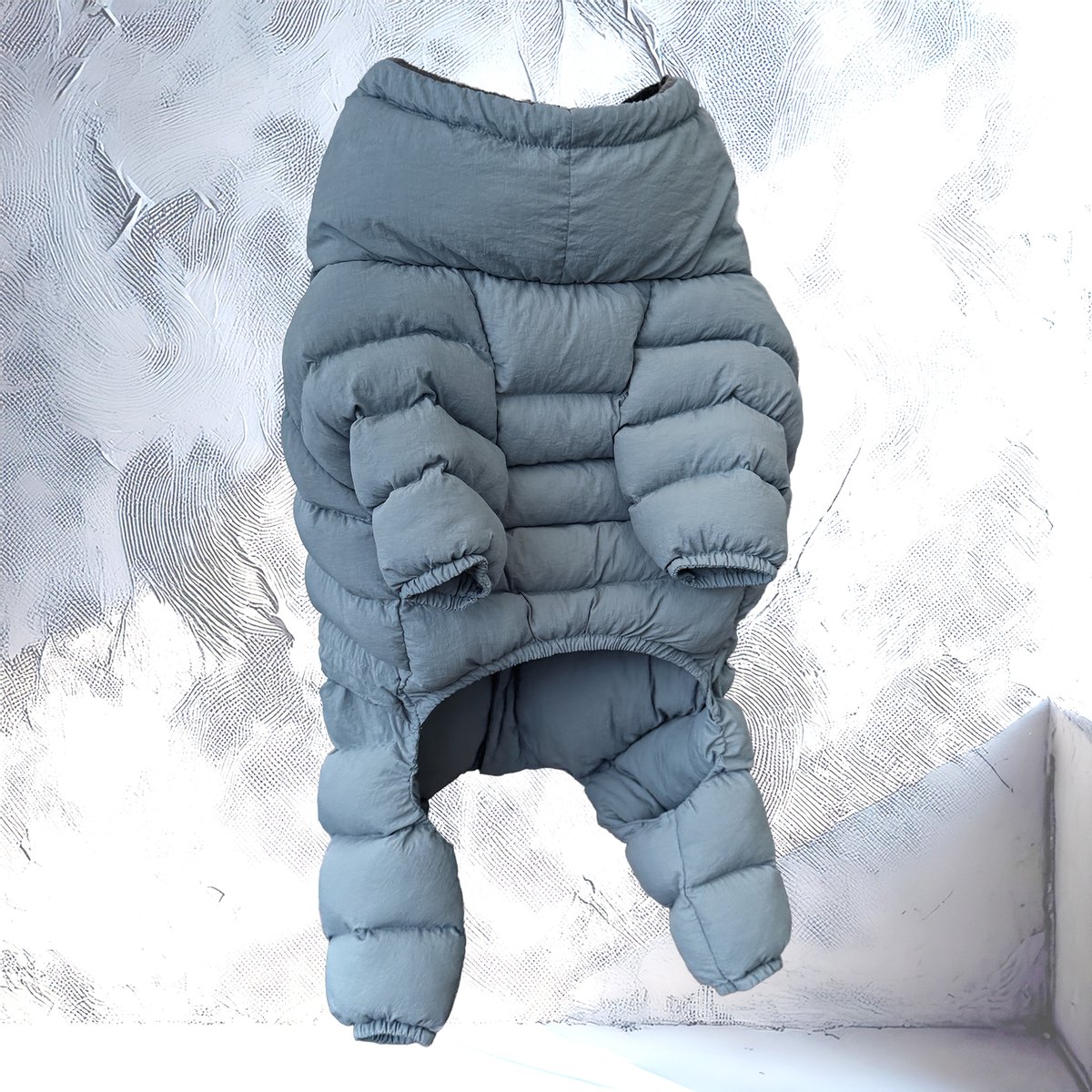 USHH スノースーツ　XLサイズ FRENCH BULLDOG> QUILTING SNOW SUIT:DUSTY BLUE