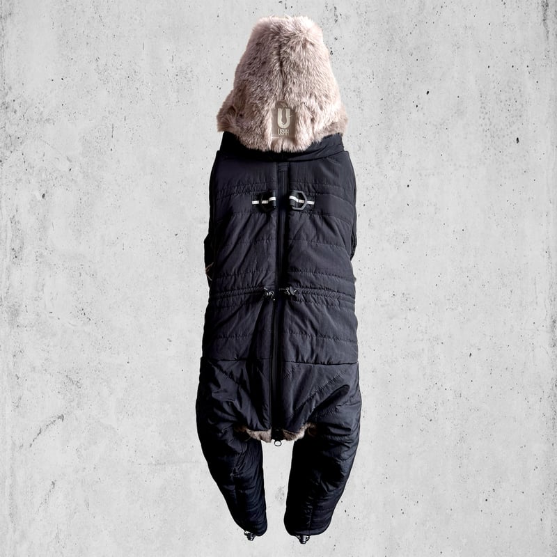 USHH スノースーツ　XLサイズ 2025NEW ECO FUR SNOW SUIT:BLACK <ｴｺﾌｧｰｽﾉｰｽｰﾂ: ﾌ