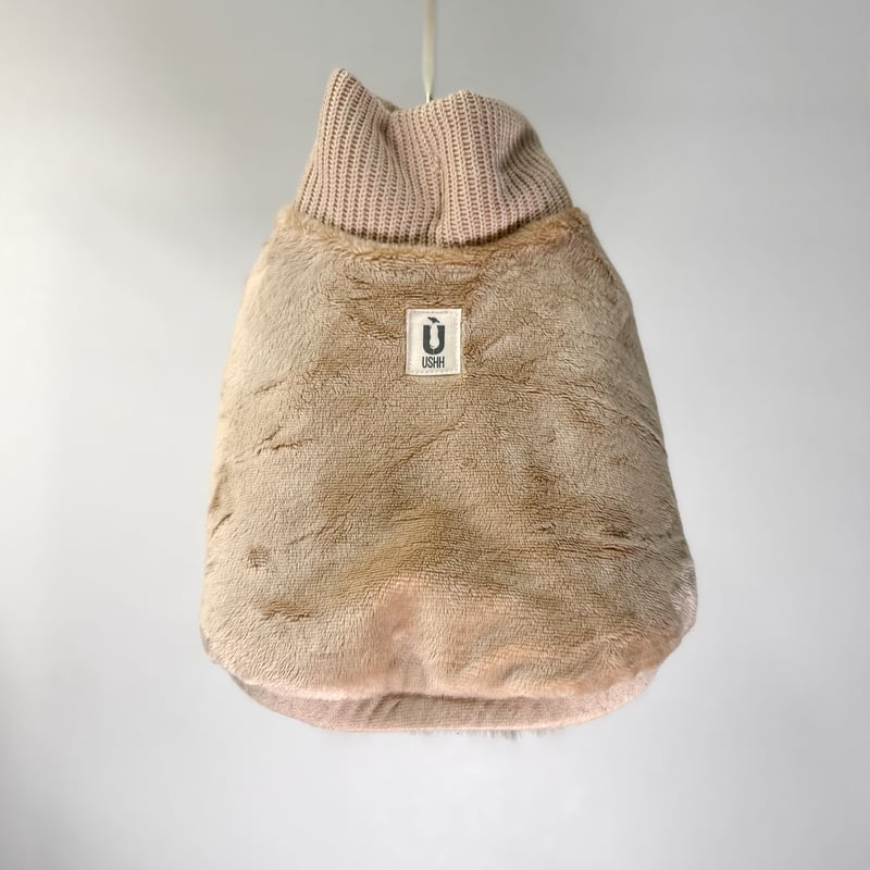 ECO FUR SHORT VEST:Light beige//エコファーショートベスト: ラ