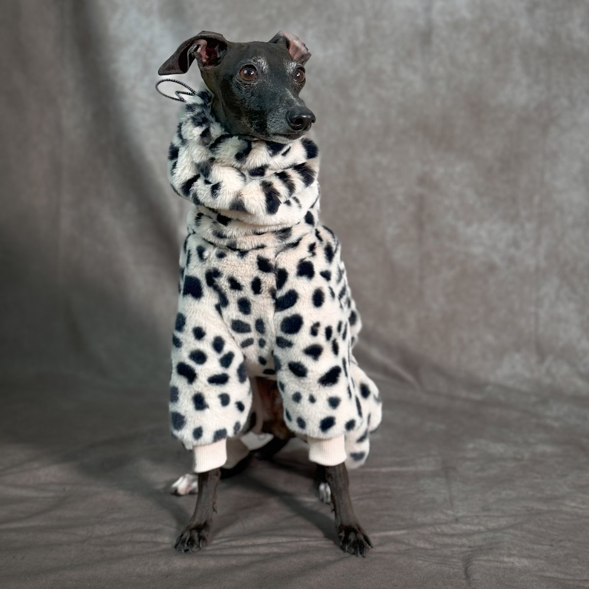 ECO-FUR LEOPARD ZIP-UP ROMPERS:ECRU//ｴｺﾌｧｰﾚｵﾊﾟｰ