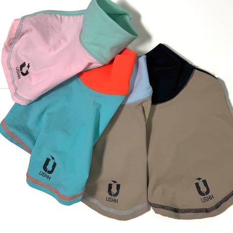 Rush guard half1/2 tops:orenge*turquoise// ラッシュガードハーフトップ:ｵﾚﾝｼﾞ*ﾀｰｺｲｽﾞ