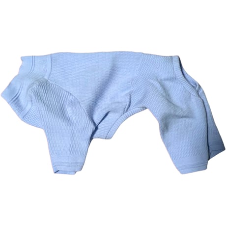 <FRENCH BULLDOG> Thermal Knit Rompers: solty lake <フレンチブルドッグ:ｻｰﾏﾙﾆｯﾄﾛﾝﾊﾟｰｽ: ｿﾙﾃｨﾚｲｸ>
