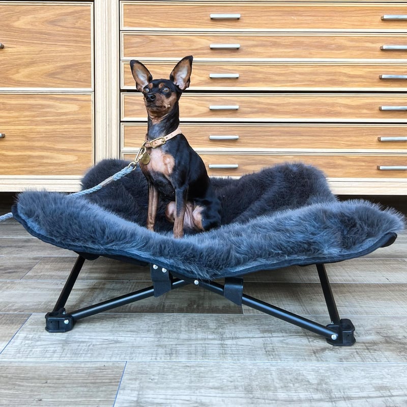 ECO FUR DOG COT:<CHARCOAL> // エコファードッグコット<チャコ