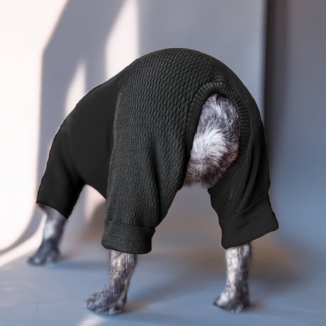 <FRENCH BULLDOG> Thermal Knit Rompers: carbon <フレンチブルドッグ:ｻｰﾏﾙﾆｯﾄﾛﾝﾊﾟｰｽ: ｶｰﾎﾞﾝ>