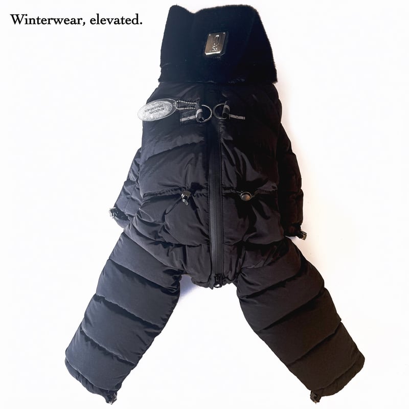 PREMIUM DOWN ECO FUR SNOW SUIT:ALL BLACK <ﾌﾟﾚﾐｱ