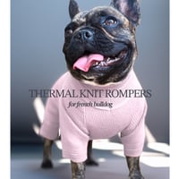 <FRENCH BULLDOG> Thermal Knit Rompers: tutu Pink <フレンチブルドッグ:ｻｰﾏﾙﾆｯﾄﾛﾝﾊﾟｰｽ: ﾁｭﾁｭﾋﾟﾝｸ>