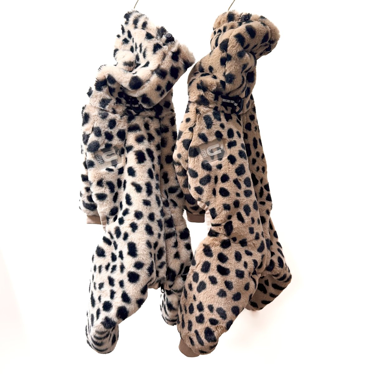 USHH:エコファーレオパードロンパース:ブラウン サイズ：S USHH:エコファーレオパードロンパース:ブラウン サイズ：S