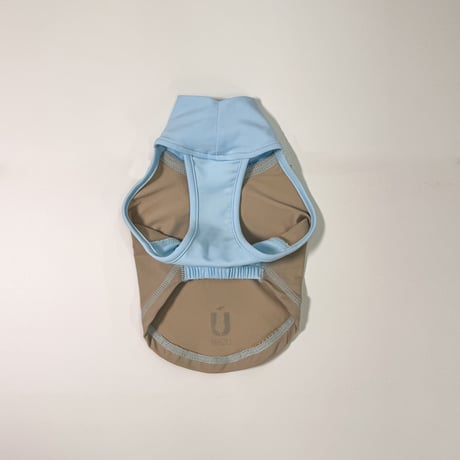 Rush guard half1/2 tops:sax blue*light beige// ラッシュガードハーフトップ:ｻｯｸｽﾌﾞﾙｰ*ﾗｲﾄﾍﾞｰｼﾞｭ