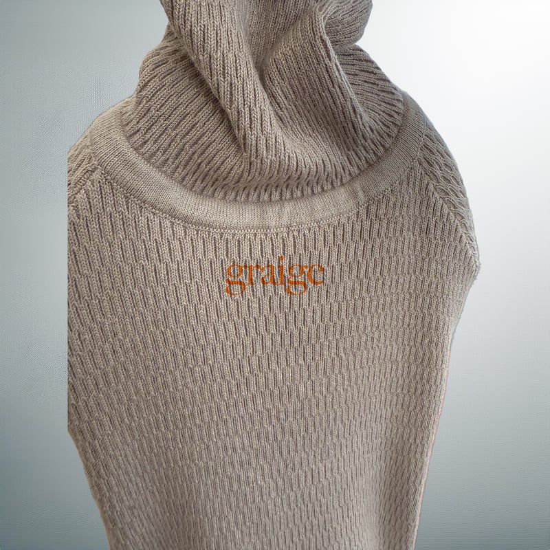thermal knit rompers:graige <サーマルニットロンパース:グレージュ