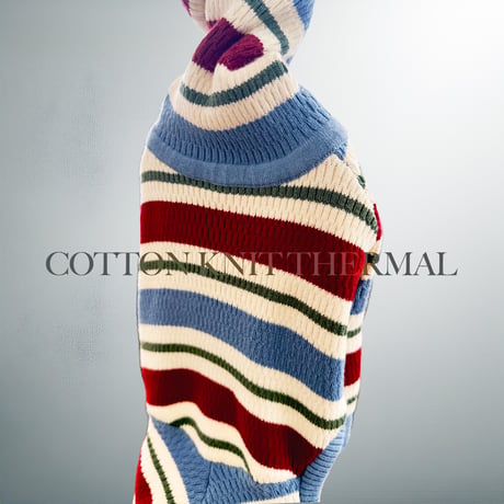 thermal knit rompers:BLUE MULTI <サーマルニットロンパース:ブルーマルチ>