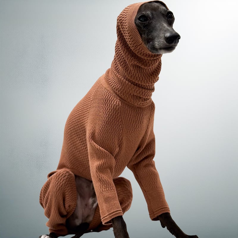thermal knit rompers:terra-cotta <サーマルニットロンパース: