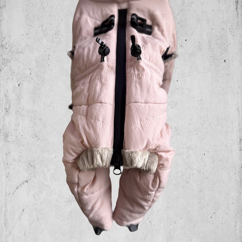 2025NEW ECO FUR SNOW SUIT:SHELL PINK<ｴｺﾌｧｰｽﾉｰｽｰ