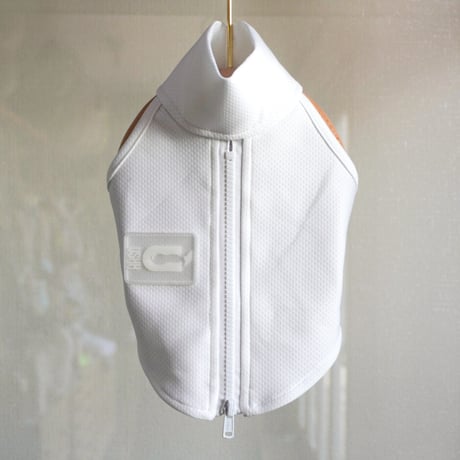 Neoprane zip-up half1/2 tops white //ネオプレンジップアップハーフトップ ホワイト
