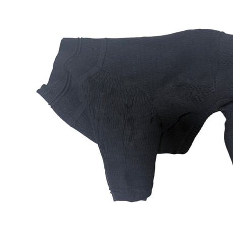 <FRENCH BULLDOG> Thermal Knit Rompers: carbon <フレンチブルドッグ:ｻｰﾏﾙﾆｯﾄﾛﾝﾊﾟｰｽ: ｶｰﾎﾞﾝ>