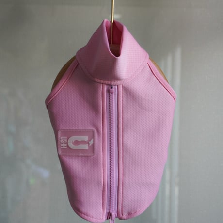 Neoprane zip-up half1/2 tops pink //ネオプレンジップアップハーフトップ ピンク