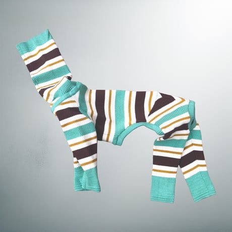 thermal knit rompers:GREEN MULTI <サーマルニットロンパース:グリーンマルチ>
