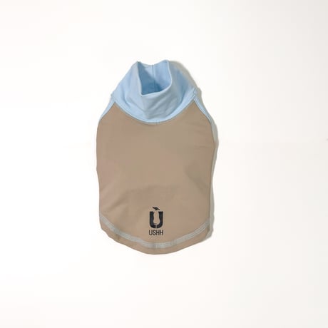 Rush guard half1/2 tops:sax blue*light beige// ラッシュガードハーフトップ:ｻｯｸｽﾌﾞﾙｰ*ﾗｲﾄﾍﾞｰｼﾞｭ