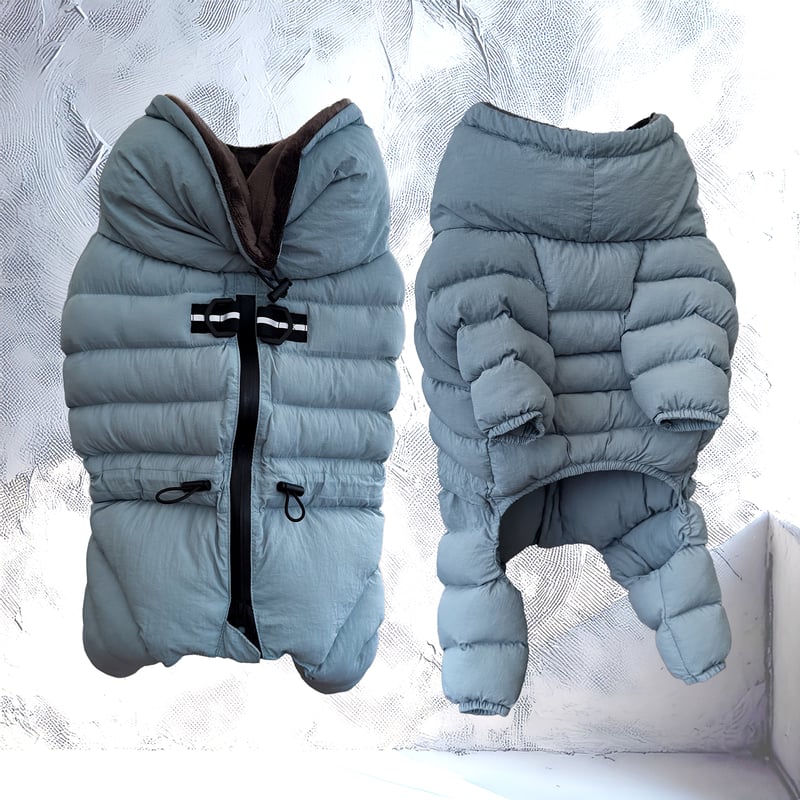 FRENCH BULLDOG> QUILTING SNOW SUIT:DUSTY BLUE