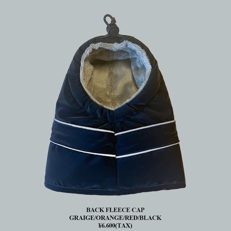 BACK FLEECE CAP <バックフリースキャップ>: BLACK<ブラック>